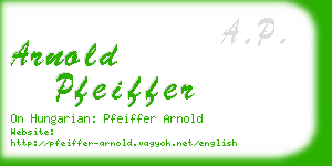 arnold pfeiffer business card